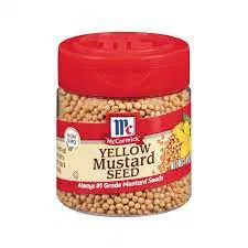 A jar of whole yellow mustard seed