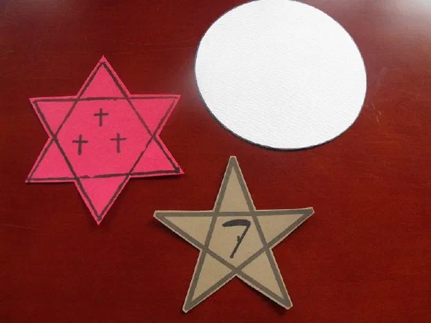 Planetary talismans work with three basic shapes; the circle, the five-pointed star, and the six-pointed star.